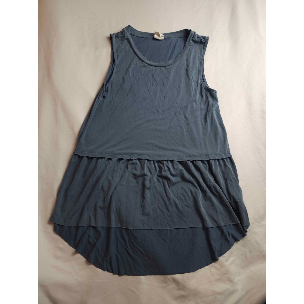 Mote Peplum Tank Top Womens Large Blue‎ Jersey Casual Athleisure Layering Summer